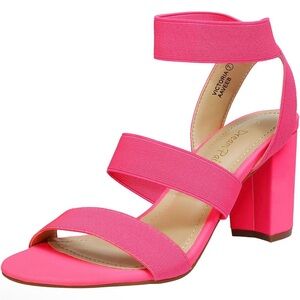 Dream Pairs Fuchsia Strappy Block Heels